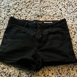 Black High Waisted Jean Shorts